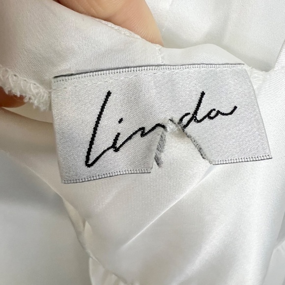 Vintage 80s white chiffon satin low back chemise kimono sleeve robe peignoir set - Picture 13 of 16